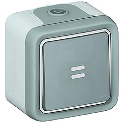 bouton poussoir lumineux - legrand plexo 55 - gris - complet