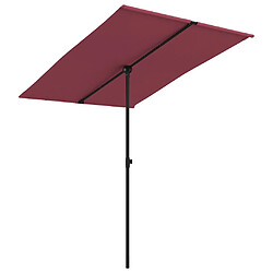 vidaXL Parasol de jardin et mât en aluminium 2x1,5 m rouge bordeaux