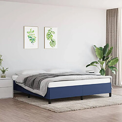 vidaXL Cadre de lit sans matelas bleu 180x200 cm tissu