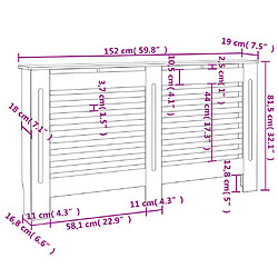 vidaXL Cache-radiateur 152x19x81,5 cm MDF pas cher