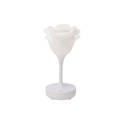 Lampe de nuit LED romantique fleur rose 3D USB lampe de nuit à gradateur tactile rechargeable - blanc