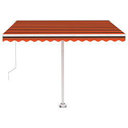 Maison Chic Auvent manuel rétractable,Store manuel de porte sur pied 300x250 cm Orange et marron -GKD18201 pas cher