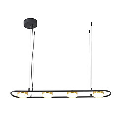 Vente-Unique Lustre LED en métal et aluminium - 4 spots - L. 85 cm - Noir et doré - GRIMBSY