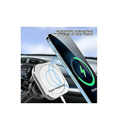 Chrono Support de chargeur de voiture sans fil, chargeur rapide magnétique de support de voiture de tableau de bord de ventilation de charge rapide magnétique de 15 W (blanc)