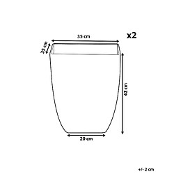 Avis Beliani Lot de 2 cache-pots effet marbre 35 x 35 x 42 cm MIRO