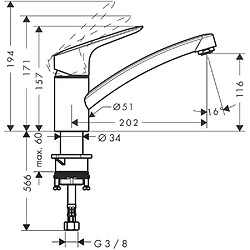 Mitigeur d'Évier de Cuisine HANSGROHE Mycube S Aspect Acier pas cher