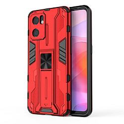 Coque en TPU anti-griffes, anti-choc avec béquille, rouge pour votre Oppo Reno7 SE 5G