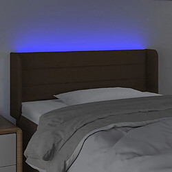 Avis vidaXL Tête de lit à LED Marron foncé 93x16x78/88 cm Tissu