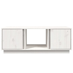 Maison Chic Table basse,Table Console Table d'appoint, Table pour salon Blanc 110x50x40 cm Bois massif de pin -MN18504 pas cher