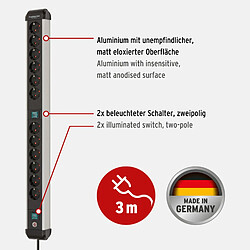 Brennenstuhl Premium-Alu-Line Steckdosenleiste 12-fach 3m silber/schwarz