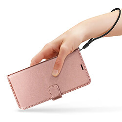 Mayaxess Étui pour Motorola Edge 50 Fusion Portefeuille avec Dragonne Rose Champagne pas cher