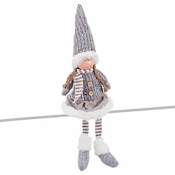 BigBuy Christmas Décorations de Noël Gris Multicouleur Polyrésine Sable Tissu Fille 12 x 9 x 53 cm