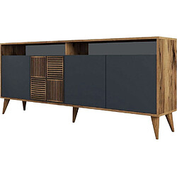 Acheter Hanah Home Buffet en aggloméré 4 portes Milan noyer et anthracite.