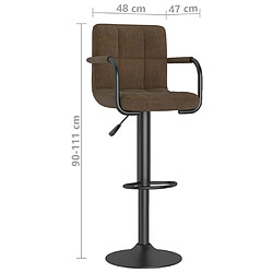 vidaXL Tabouret de bar Marron Tissu pas cher