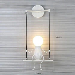 Stoex Moderne Lampe Murale Applique Créatif Simplicité Design Petite Personne Créatif E27 Luminaire Blanc pour Chambre d'enfant Couloir Décoratives Eclairage Cuisine Loft Bar