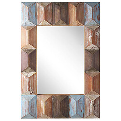 Beliani Miroir HIZOTE 90 cm Bois foncé