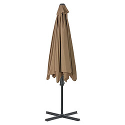 Avis Helloshop26 Parasol mobilier de jardin d'extérieur avec poteau en acier 300 cm taupe 02_0008276