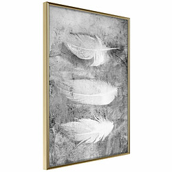 Paris Prix Affiche Murale Encadrée Delicate Feathers 20 x 30 cm Or