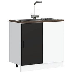 Avis vidaXL Meuble bas du lavabo noir bois d'ingénierie