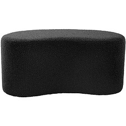 LEITMOTIV Pouf en tissu bouclette Ada Wave noir.