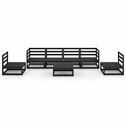 Avis Maison Chic Salon de jardin 7 pcs - Table et chaises d'extérieur - Mobilier/Meubles de jardin Moderne noir bois de pin massif -MN88339