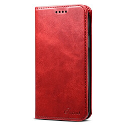 Wewoo Coque Etui à rabat en cuir de veau Suteni porte-cartes et pour iPhone 11 rouge