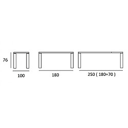 Avis Inside 75 Table repas extensible ECO 10 couverts 180/250x100cm pieds noyer plateau céramique hidra