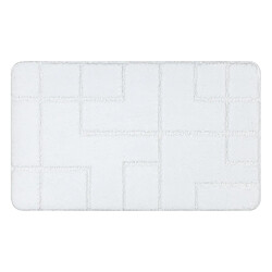 RUGSX Tapis de salle de bain SUPREME LINES, lignes, antidérapant, doux - blanc 50x80 cm