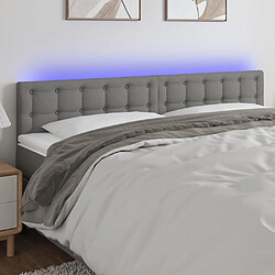 Maison Chic Tête de lit scandinave à LED,meuble de chambre Gris foncé 200x5x78/88 cm Tissu -MN35021