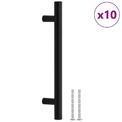 vidaXL Poignées d'armoire 10 pcs noir 128 mm acier inoxydable