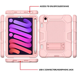 Coque en TPU + silicone avec béquille, couleur contrastée or rose pour Apple iPad mini (2021)