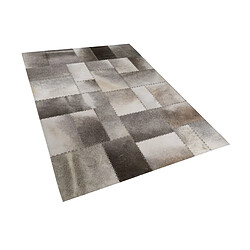 Acheter Beliani Tapis en cuir patchwork marron et taupe 160 x 230 cm PERVARI