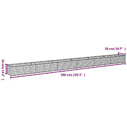 vidaXL Lit surélevé de jardin 580x50x36 cm acier corten pas cher