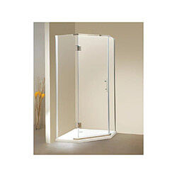 Vente-Unique Paroi de douche d'angle porte battante - receveur inclus - ARDIA - 90x185 cm