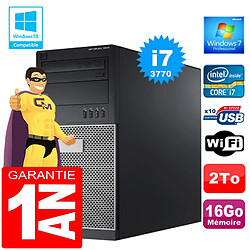 PC Tour DELL 7010 Core I7-3770 Ram 16Go Disque 2 To Graveur DVD Wifi W7 - Occasion