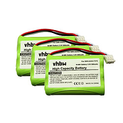 Vhbw 3 batteries 800mAh pour téléphone fixe sans fil Bang & Olufsen BeoCom 6000 remplace 3HR-AAAU, T373