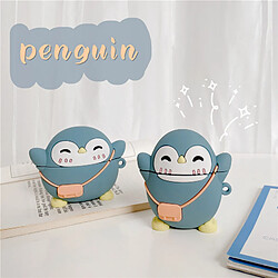 GUPBOO Airpods Coque Housse Étui Protecteur Compatible pour AirPods Pro-jolie petite fille de dessin animé de pingouin avec sac à dos