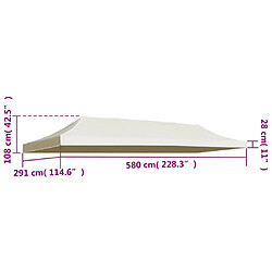 Acheter vidaXL Toit de tente de réception 3 x 6 m Crème