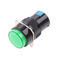 Acheter 16mm dc 12v verrouillage momentané bouton-poussoir auto-verrouillage voyant led vert