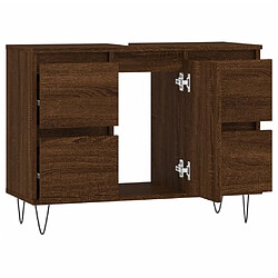 Maison Chic Armoire salle de bain,Meuble de rangement de salle de bain,Meuble haut chêne marron 80x33x60cm bois d'ingénierie -GKD564925 pas cher