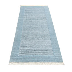 Avis Vidal Tapis de couloir en laine 198x79 bleu Darya