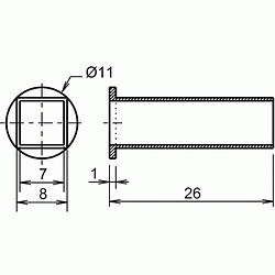 Cadap Fourrure de réduction de fouillot de 7 à 6 mm en laiton longueur 30 mm en boîte de 10