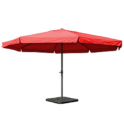 Mendler Parasol en aluminium Meran Pro, gastronomie, marché, avec volant, Ø 5m ~ bordeaux avec pied