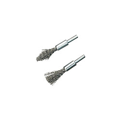 2 brosses-pinceaux à fils d'acier à décalaminer sur tige de 6 mm - 190316 - Silverline