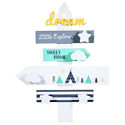 The Home Deco Kids Décoration murale panneau directionnel avec 4 patères Dream.