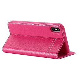 Wewoo Housse Coque Pour iPhone XR GEBEI Etui de protection en cuir à rabat horizontal avec porte-cartes et fentes cartes rose rouge pas cher