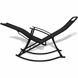 Acheter Maison Chic Chaise à bascule de jardin - Fauteuil d'extérieur Acier et textilène Noir -MN93966