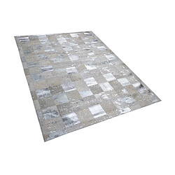 Beliani Tapis en cuir beige/argenté 160 x 230 cm YAZIR