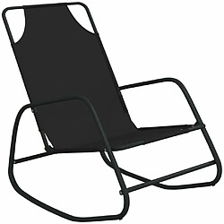 Avis Maison Chic Lot de 2 Chaises longues à bascule | Bain de soleil Relax | Transat Noir Acier et textilène -GKD54518