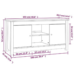 vidaXL Meuble TV Gris 103x36,5x52 cm Bois de pin massif pas cher